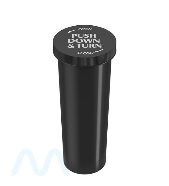 Child Resistant | Opaque Black Push Down & Turn Cap Vial | 60dr - 14g - 110 Count