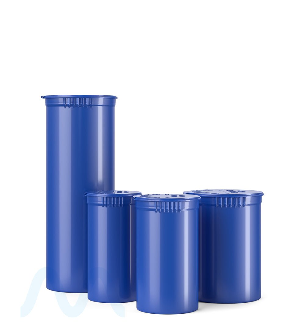 Child Resistant | Opaque Blueberry Pop Top Bottles | 13dr - 2g - 315 Count - 5