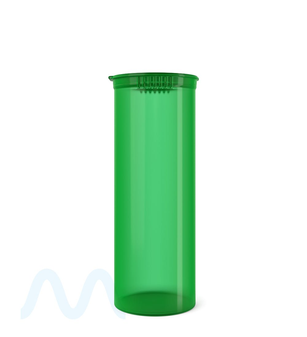 Child Resistant | Transparent Green Pop Top Bottles | 60dr - 14g - 75 Count - 2