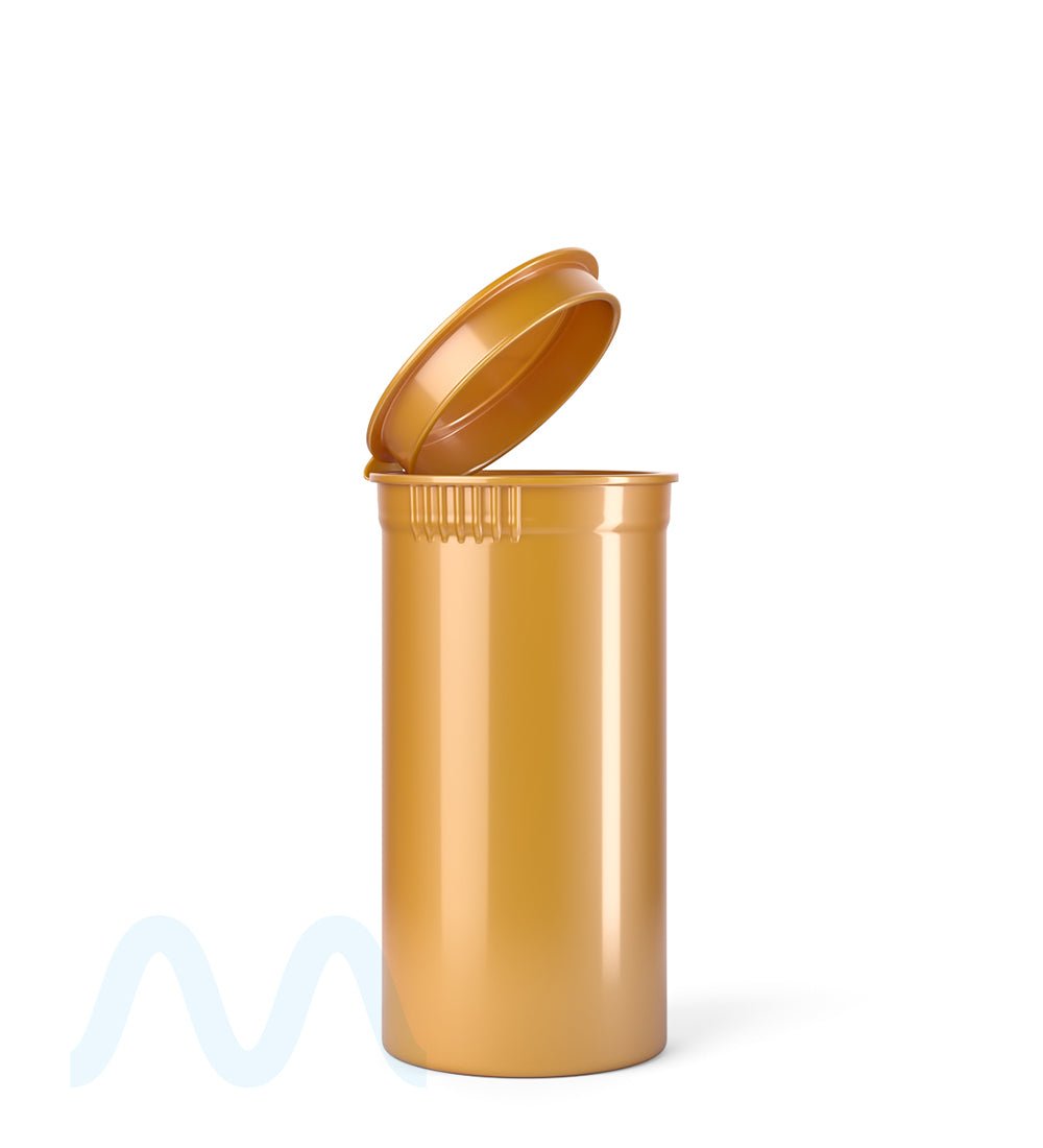 Child Resistant | Opaque Gold Pop Top Bottles | 13dr - 2g - 315 Count - 1