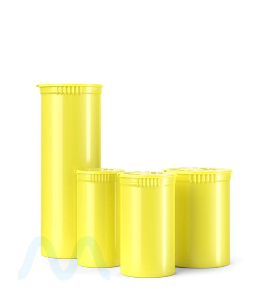 Child Resistant | Opaque Lemon Pop Top Bottles | 19dr - 3.5g - 225 Count - 5