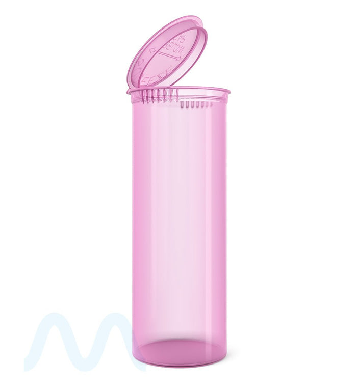 Child Resistant | Transparent Pink Pop Top Bottles | 60dr - 14g - 75 Count Image