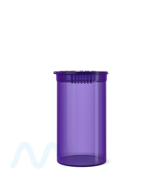 Child Resistant | Transparent Purple Pop Top Bottles | 19dr - 3.5g - 225 Count - 2