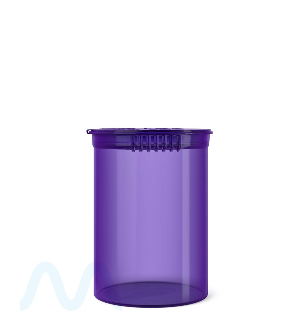 Child Resistant | Transparent Purple Pop Top Bottles | 30dr - 7g - 150 Count - 2