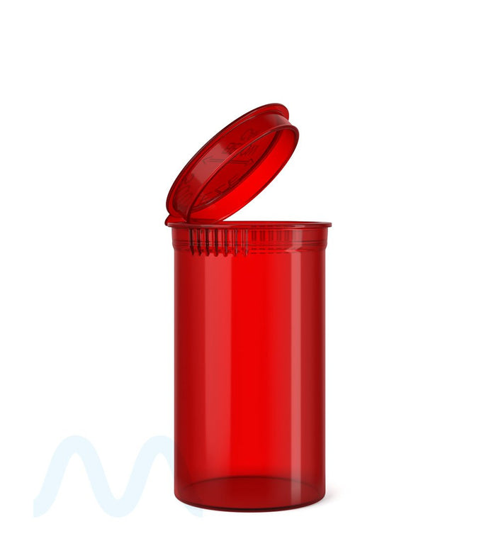 Child Resistant | Transparent Red Pop Top Bottles | 19dr - 3.5g - 225 Count Image