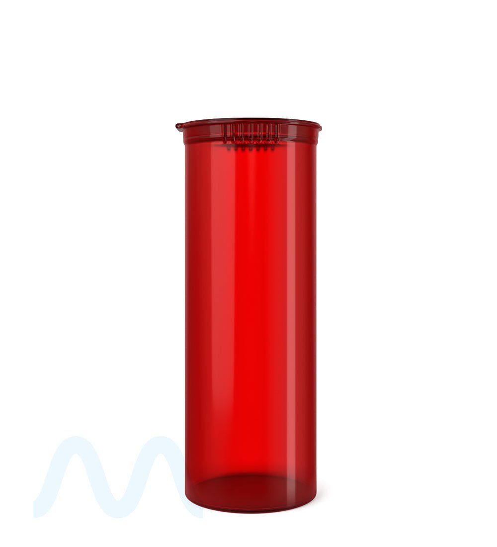 Child Resistant | Transparent Red Pop Top Bottles | 60dr - 14g - 75 Count - 2