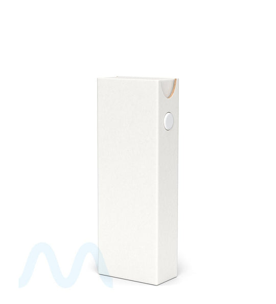 Child Resistant & Sustainable | 100% Recyclable Slim Cardboard Vape Cartridge Box w/ Press Button & Foam Insert | 100mm - White - 100 Count - 5