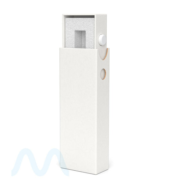 Child Resistant & Sustainable | 100% Recyclable Slim Cardboard Vape Cartridge Box w/ Press Button & Foam Insert | 100mm - White - 100 Count - 6