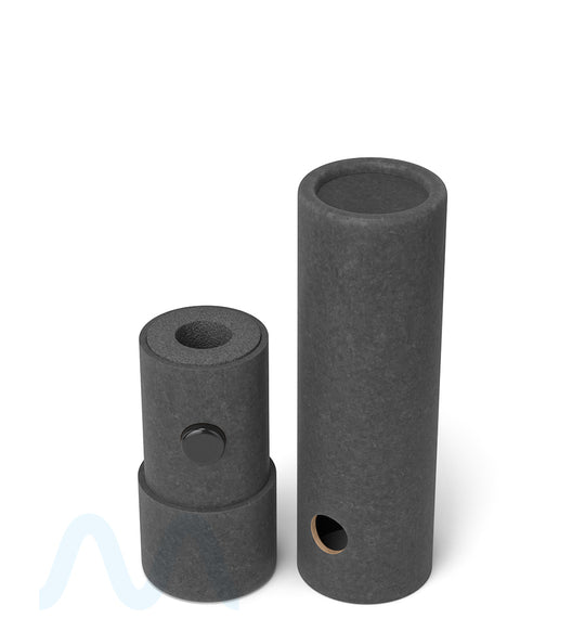 Child Resistant & Sustainable | 100% Recyclable Cardboard Vape Cartridge Tube w/ Press Button | 95mm - Black - 100 Count