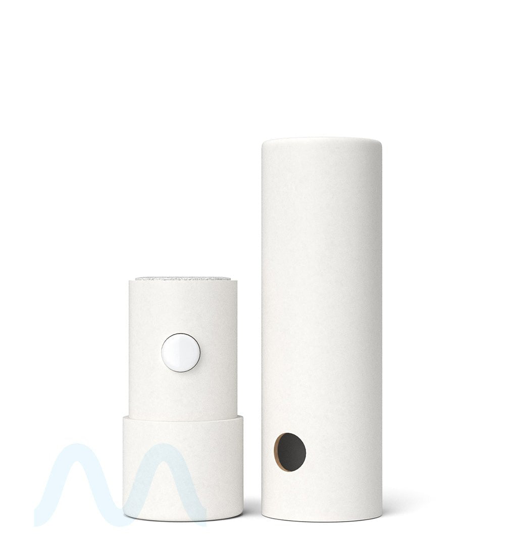 Child Resistant & Sustainable | 100% Recyclable Cardboard Vape Cartridge Tube w/ Press Button | 95mm - White - 100 Count - 2