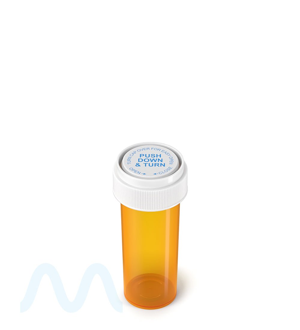 Child Resistant | Amber Reversible Cap Vials | 16dr - 3g - 230 Count - 2