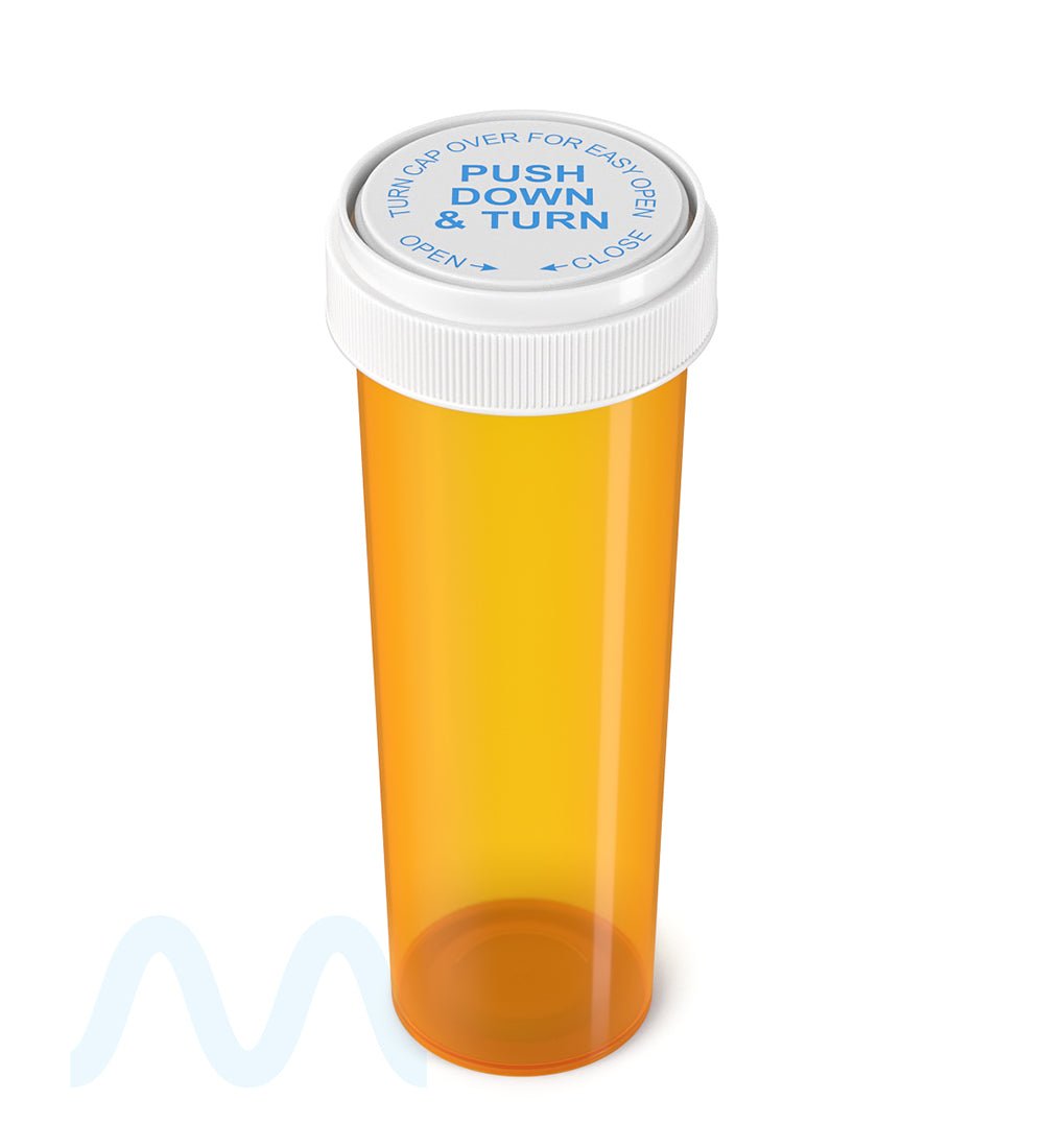 Child Resistant | Amber Reversible Cap Vials | 60dr - 14g - 100 Count - 2