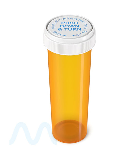 Child Resistant | Amber Reversible Cap Vials | 60dr - 14g - 100 Count - 2