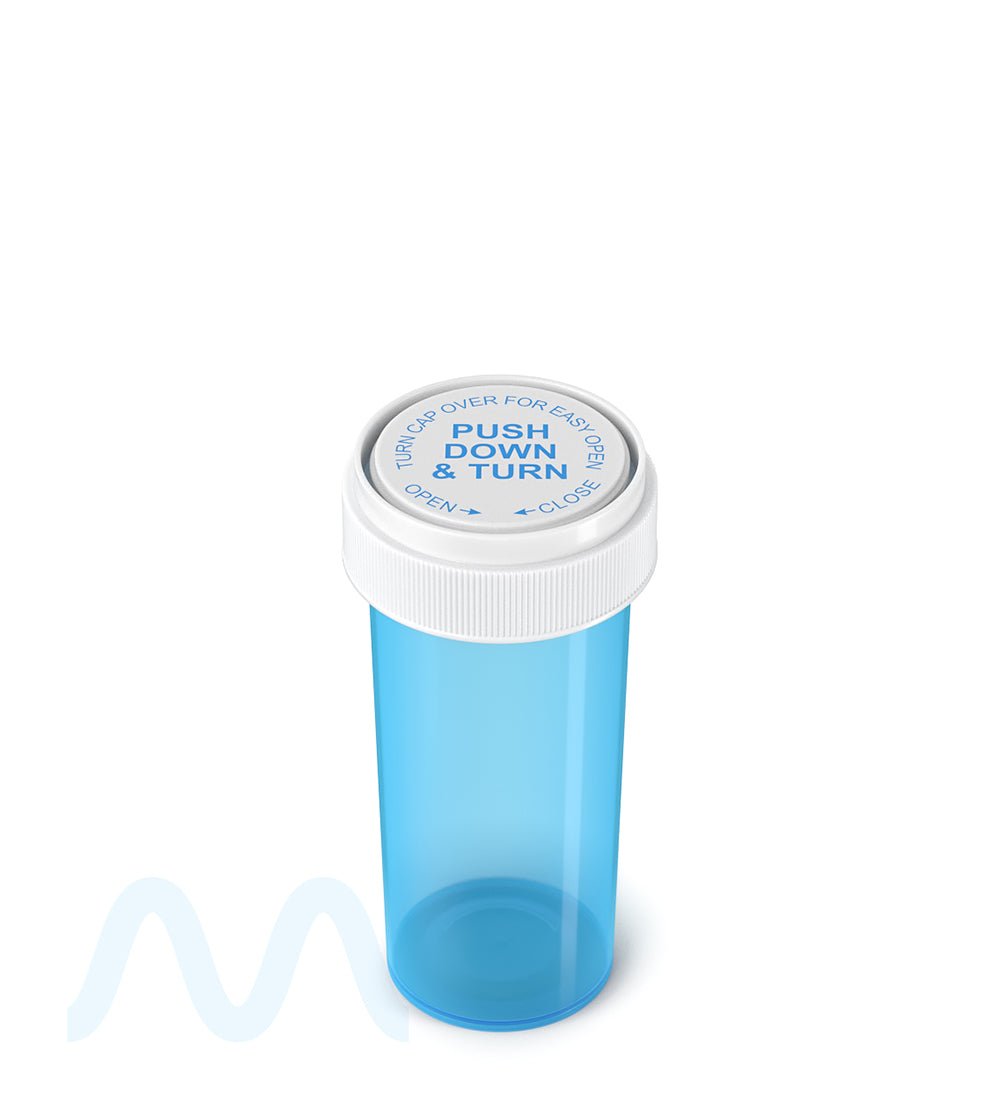 Child Resistant | Blue Reversible Cap Vials | 30dr - 7g - 190 Count - 2