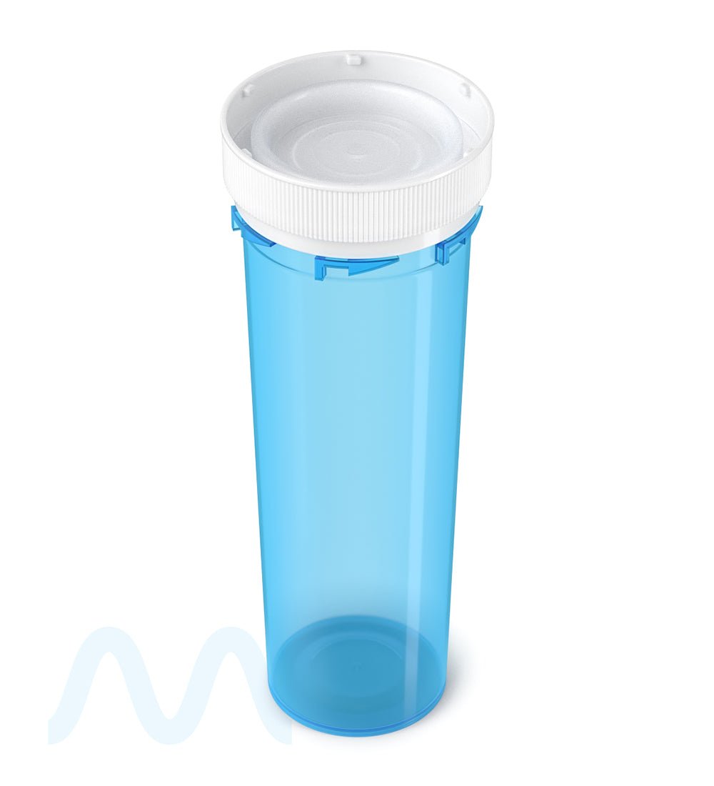 Child Resistant | Blue Reversible Cap Vials | 60dr - 14g - 100 Count - 3