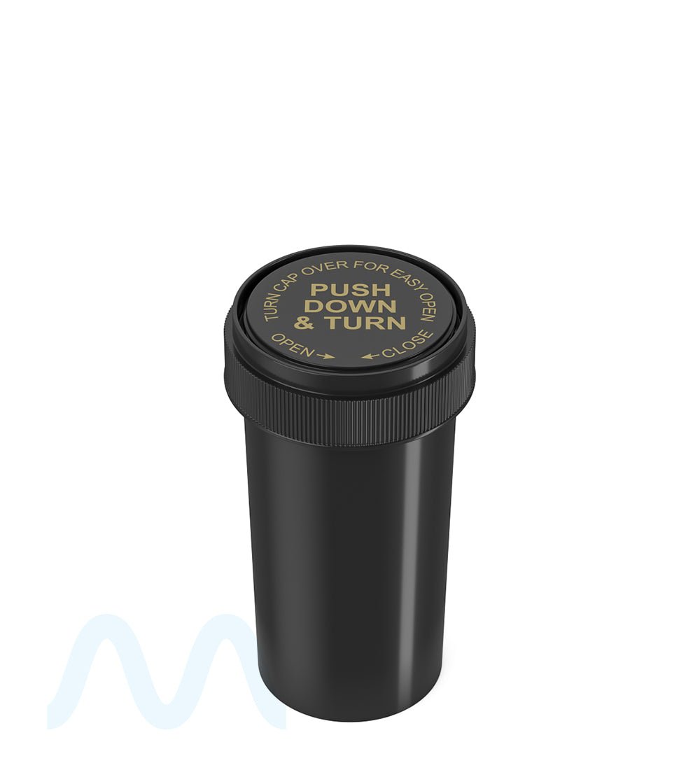 Child Resistant | Black Reversible Cap Vials | 40dr - 10g - 150 Count - 4