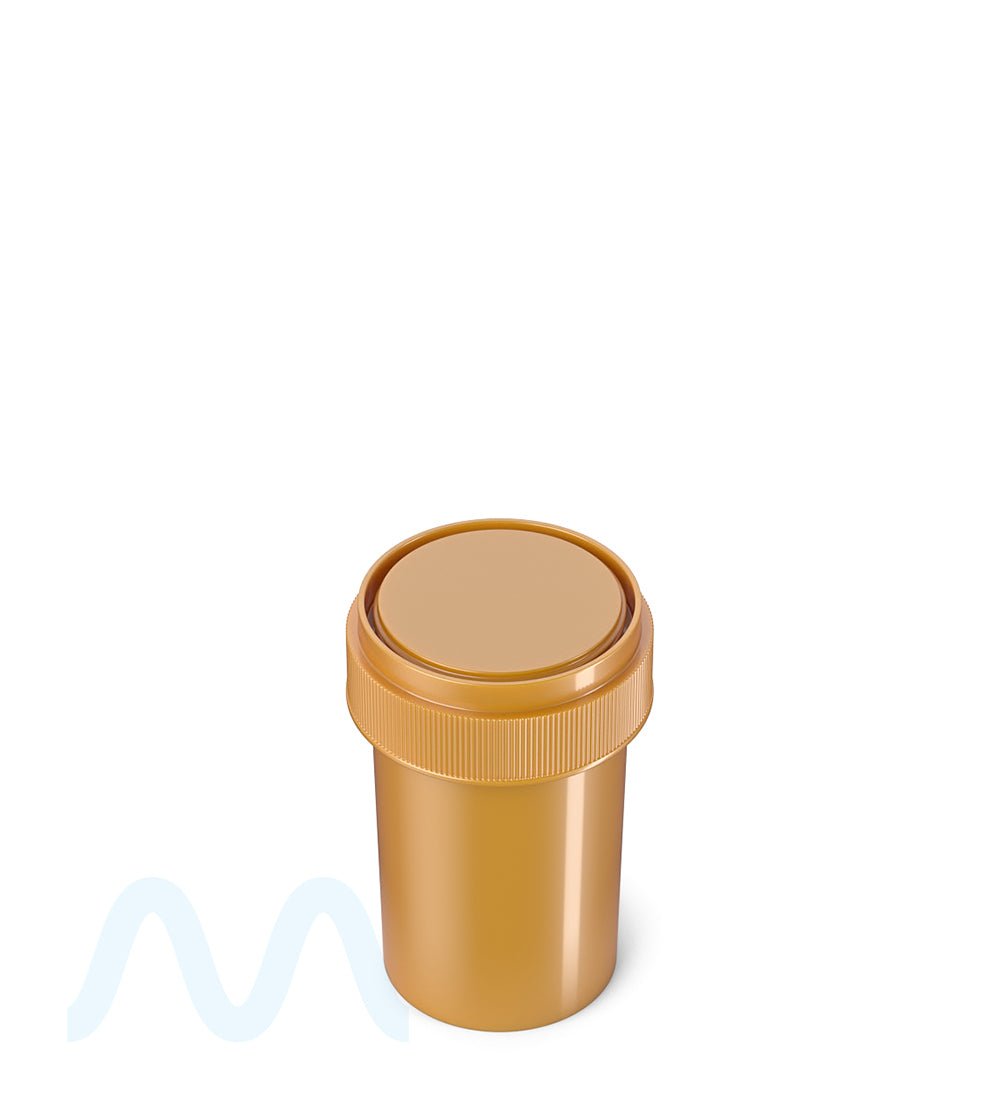 Child Resistant | Opaque Gold Blank Cap Reversible Vials | 20dr - 3.5g - 240 Count - 2