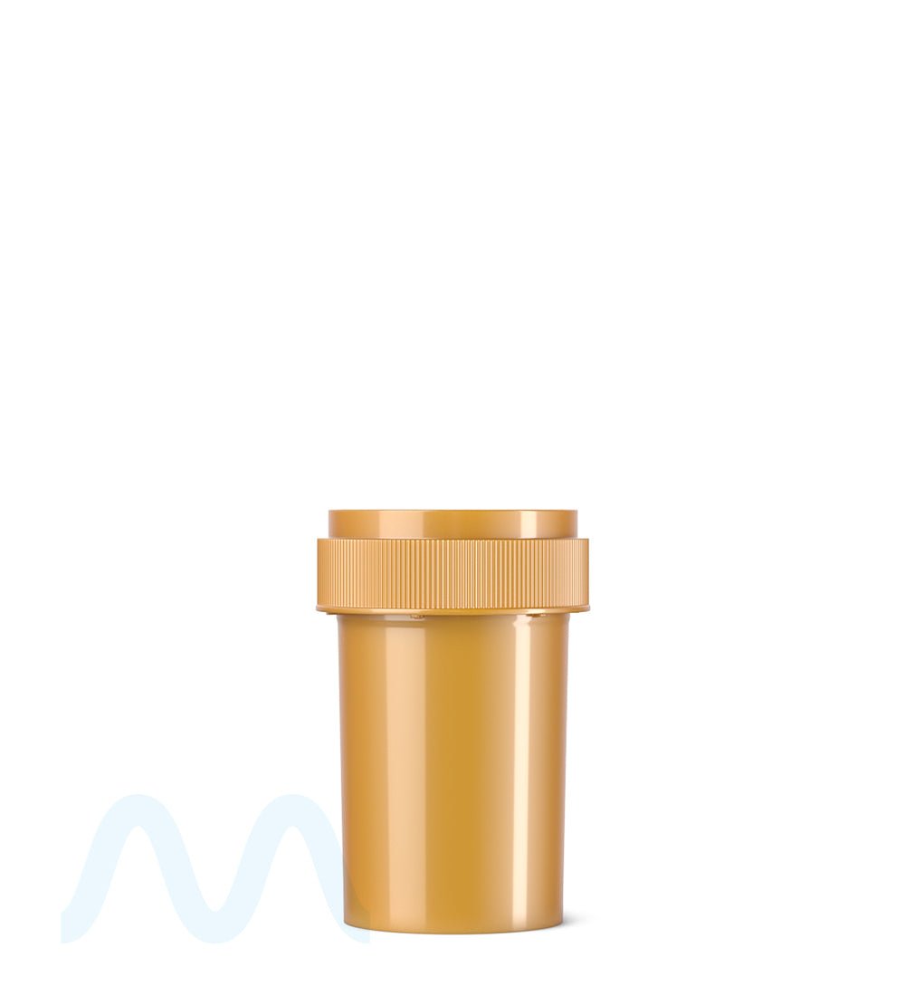 Child Resistant | Opaque Gold Blank Cap Reversible Vials | 20dr - 3.5g - 240 Count - 5