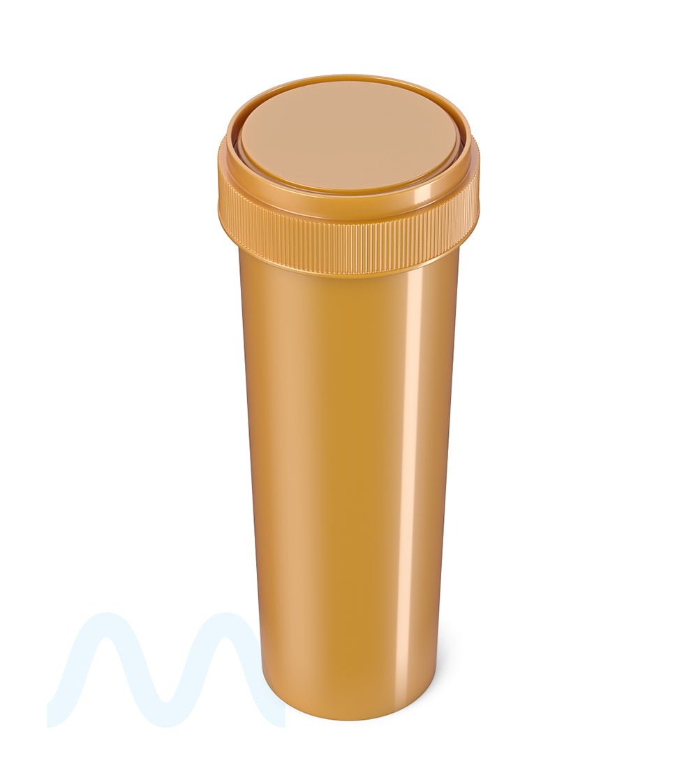 Child Resistant | Opaque Gold Blank Cap Reversible Vials | 60dr - 14g - 100 Count - 2