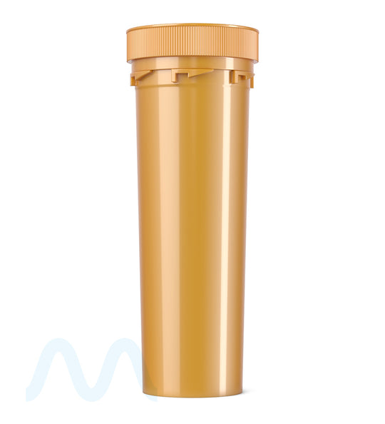 Child Resistant | Opaque Gold Blank Cap Reversible Vials | 60dr - 14g - 100 Count