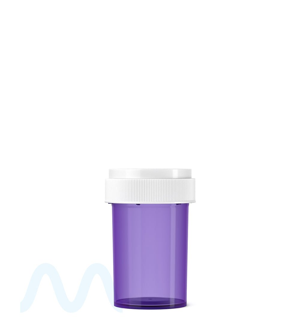 Child Resistant | Purple Reversible Cap Vials | 20dr - 3.5g - 240 Count - 1