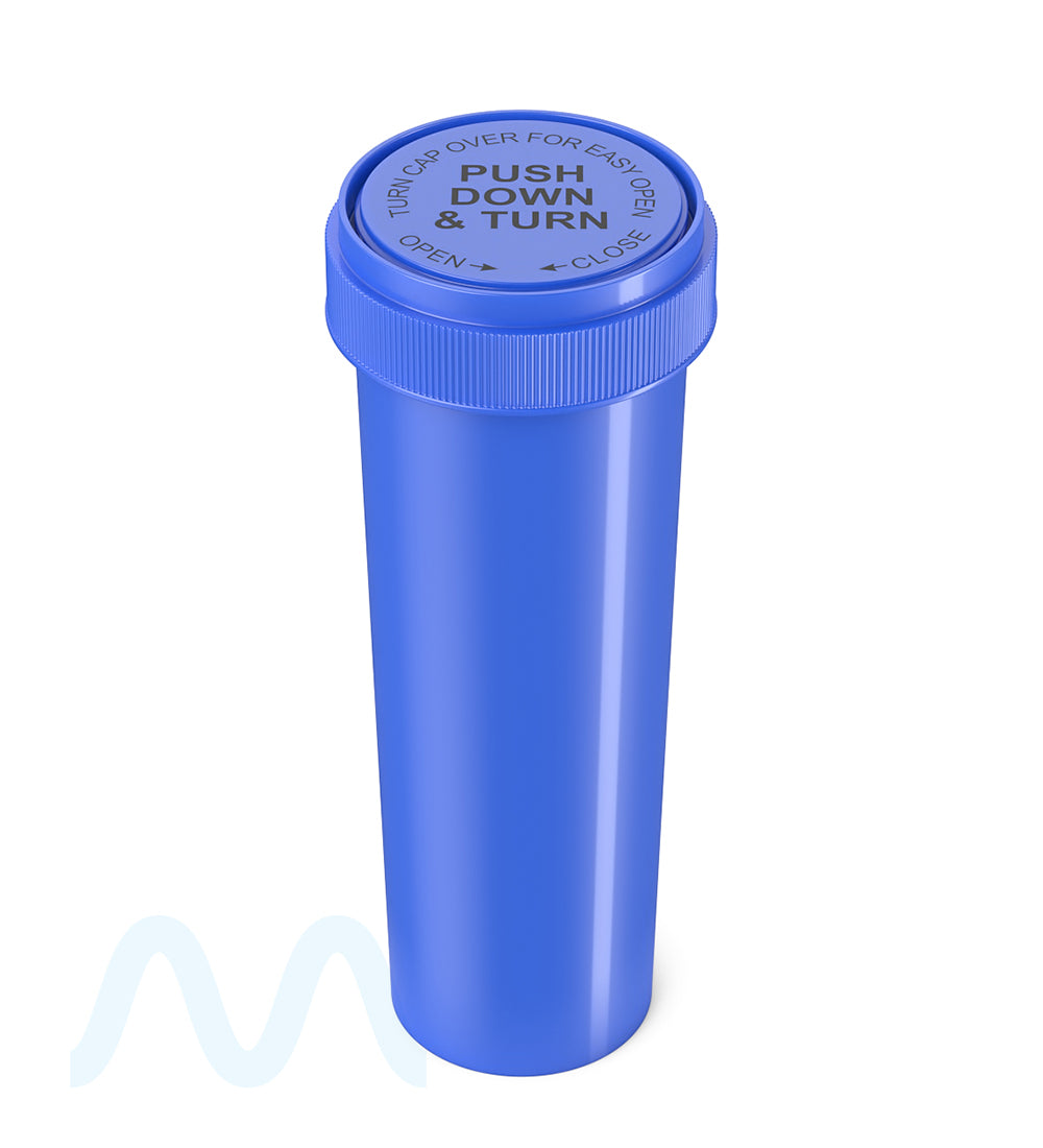 Child Resistant | Opaque Blue Reversible Cap Vials | 60dr - 14g - 100 Count