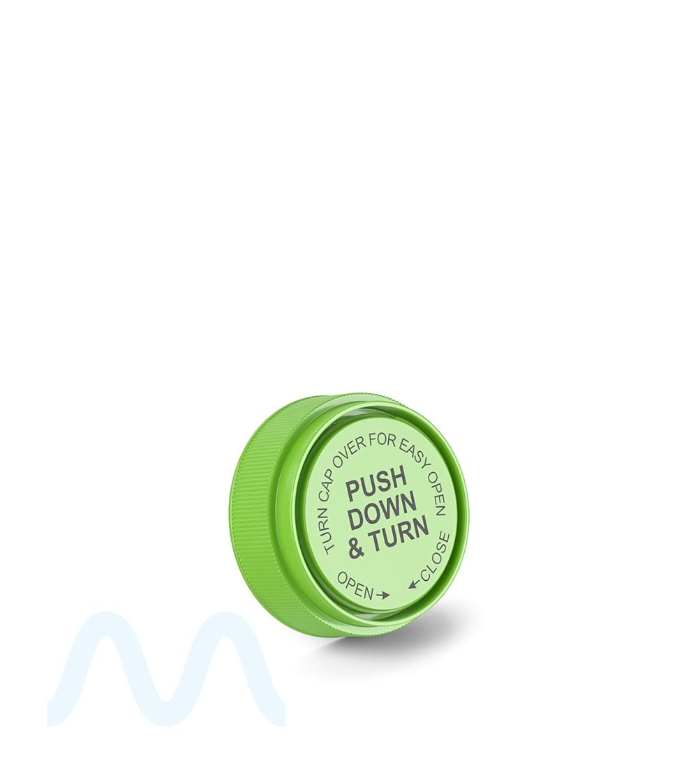 Child Resistant | Opaque Green Reversible Cap Vials | 20dr - 3.5g - 240 Count - 12