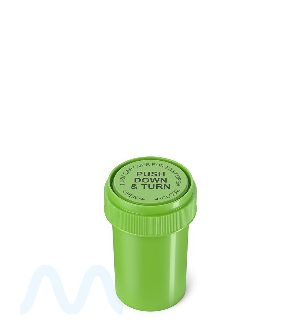 Child Resistant | Opaque Green Reversible Cap Vials | 20dr - 3.5g - 240 Count - 2