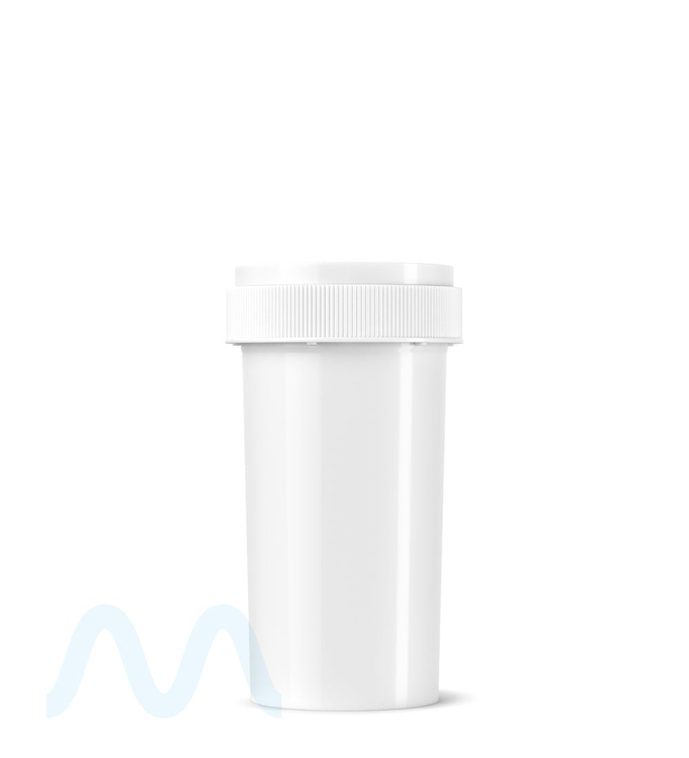 Child Resistant | Opaque White Reversible Cap Vials | 40dr - 10g - 150 Count - 1