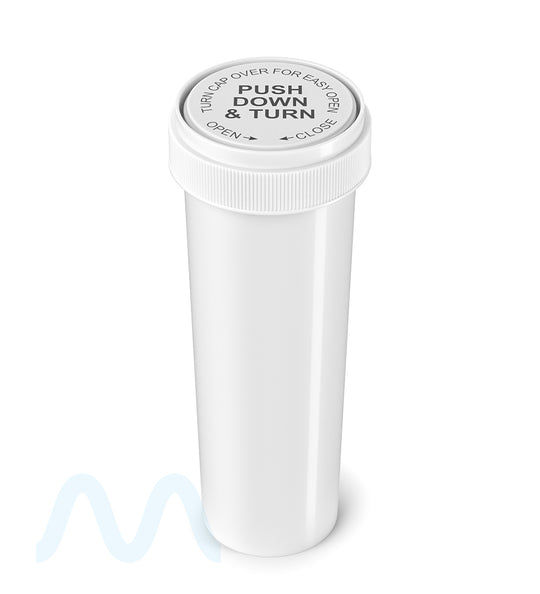 Child Resistant | Solid White Reversible Cap Vials | 60dr - 14g - 100 Count - 2