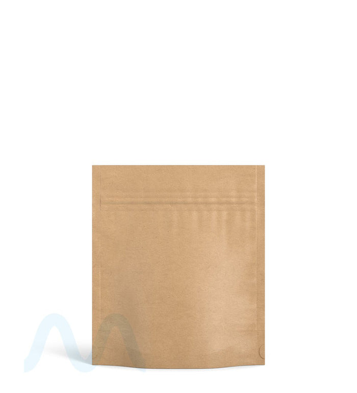 Tamper Evident | Matte Kraft Paper Mylar Bag (No Tear Notch) | 3.4in x 4in - 1g - 1000 Count Image