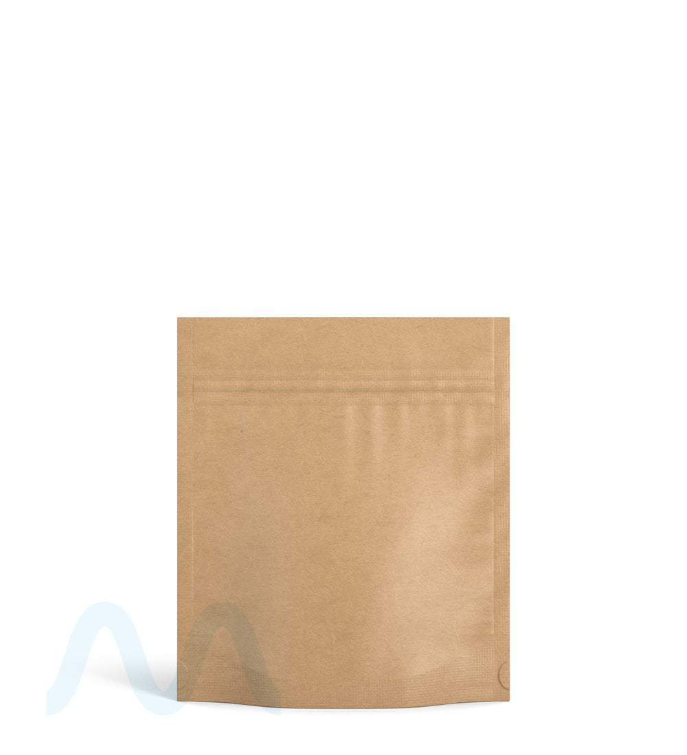 Tamper Evident | Matte Kraft Paper Mylar Bag (No Tear Notch) | 3.4in x 4in - 1g - 1000 Count - 2