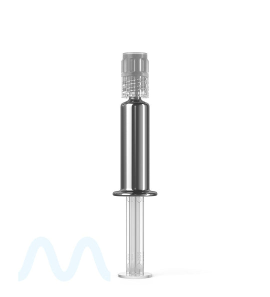 Luer Lock | Silver Glass Dab Applicator Syringes | 1mL - No Measurements - 100 Count - 1