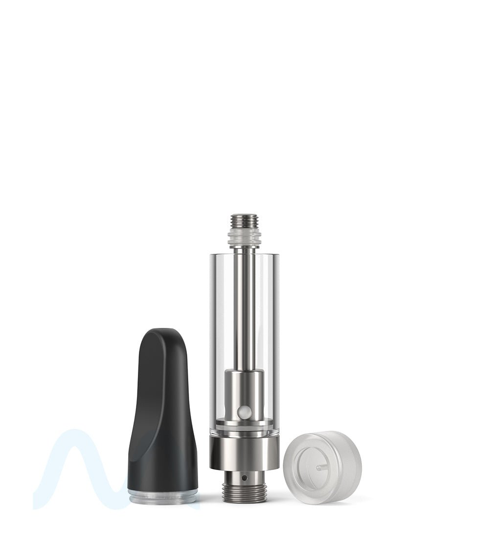 CCELL | TH2 Glass Vape Cartridge with Black Plastic Mouthpiece | 1mL - Screw On - 100 Count - 6