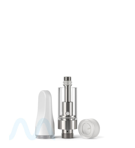 CCELL | TH2 Glass Vape Cartridge with White Plastic Mouthpiece | 0.5mL - Screw On - 100 Count - 6