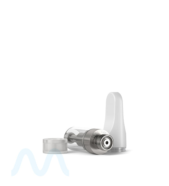 CCELL | TH2 Glass Vape Cartridge with White Plastic Mouthpiece | 0.5mL - Screw On - 100 Count