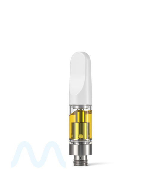 CCELL | TH2 Glass Vape Cartridge with White Plastic Mouthpiece | 0.5mL - Screw On - 100 Count