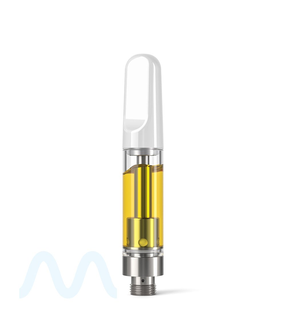 CCELL | TH2 Glass Vape Cartridge with White Ceramic Mouthpiece | 1mL - Screw On - 100 Count - 8