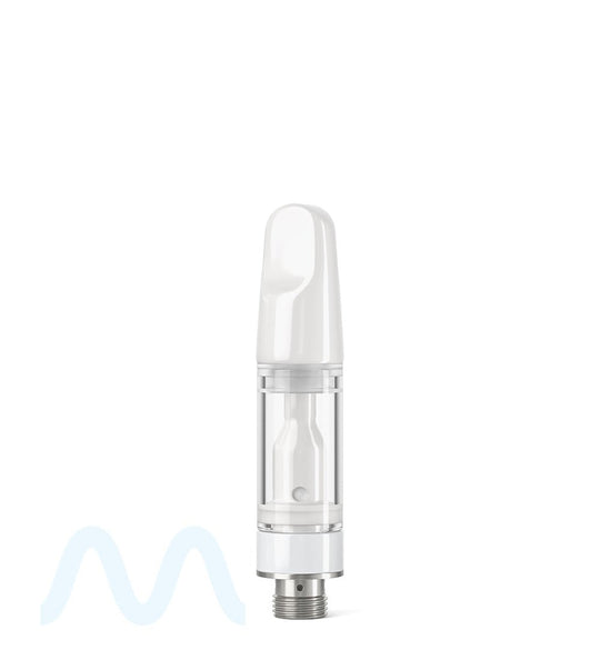 TPK | Ceramic Vape Cartridge with Flat White Ceramic Mouthpiece | 0.5mL - Press On - 100 Count - 1