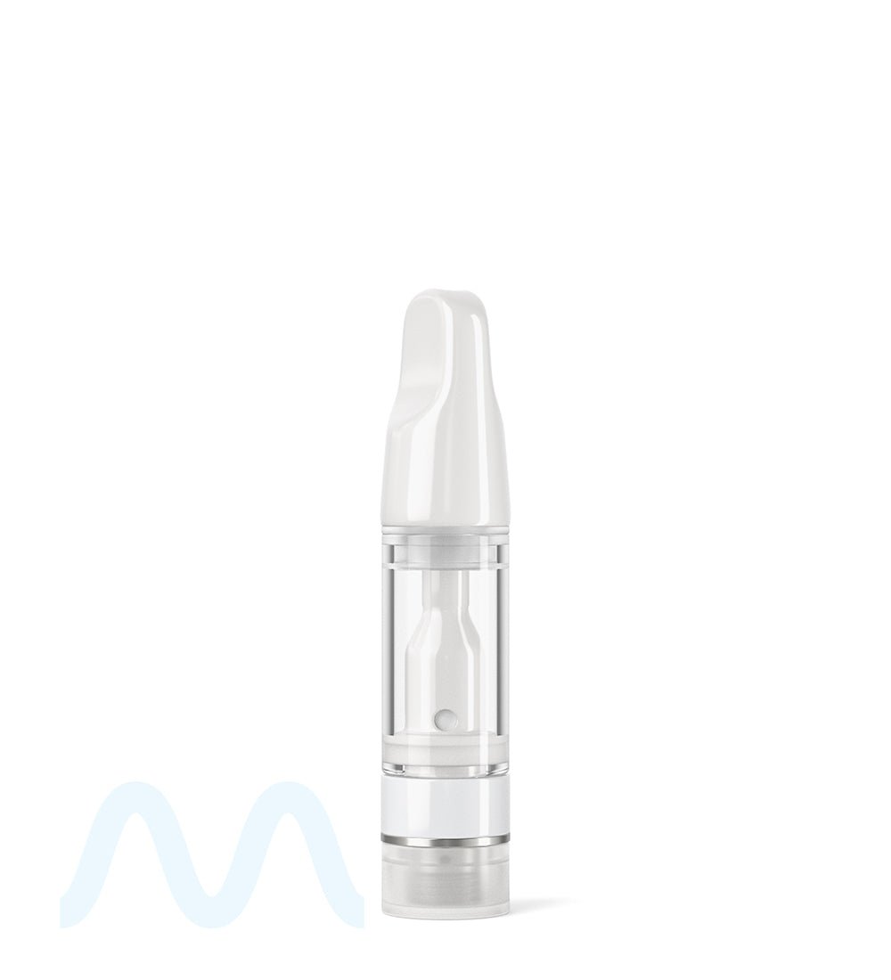 TPK | Ceramic Vape Cartridge with Flat White Ceramic Mouthpiece | 0.5mL - Press On - 100 Count - 5