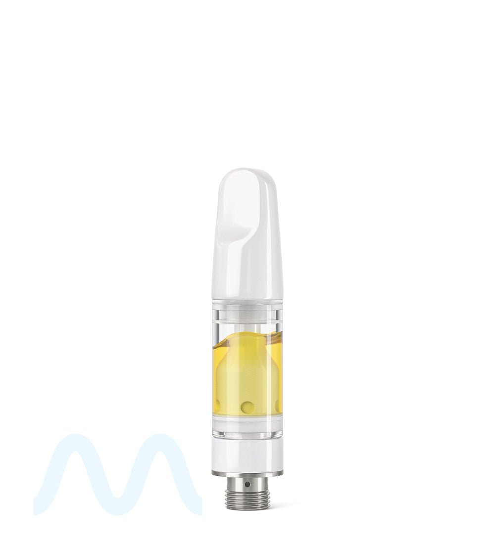 TPK | Ceramic Vape Cartridge with Flat White Ceramic Mouthpiece | 0.5mL - Press On - 100 Count - 8