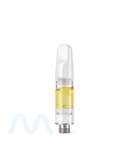 TPK | Ceramic Vape Cartridge with Flat White Ceramic Mouthpiece | 0.5mL - Press On - 100 Count - 8