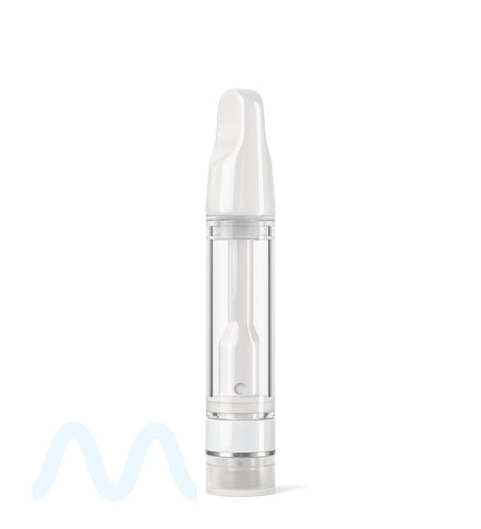 TPK | Ceramic Vape Cartridge with Flat White Ceramic Mouthpiece | 1mL - Press On - 100 Count - 5