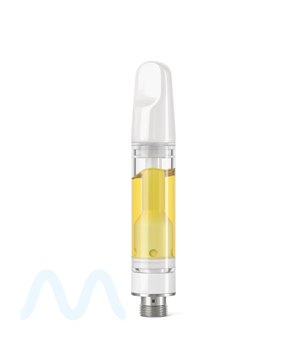 TPK | Ceramic Vape Cartridge with Flat White Ceramic Mouthpiece | 1mL - Press On - 100 Count - 8