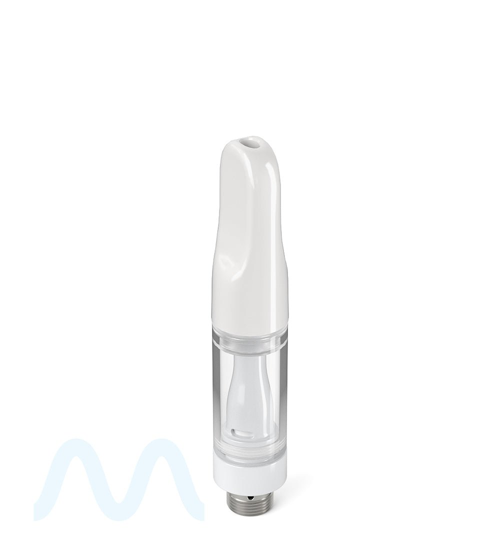 Verified Vapes | Ceramic Vape Cartridge with Flat White Ceramic Mouthpiece | 0.5mL - Press On - 100 Count - 2