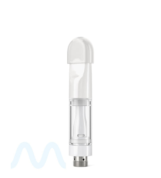 Verified Vapes | Ceramic Vape Cartridge with Flat White Ceramic Mouthpiece | 0.5mL - Press On - 100 Count - 9