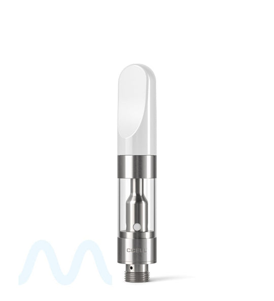 CCELL | Plastic Vape Cartridge with White Plastic Mouthpiece | 0.5mL - Press On - 100 Count - 1