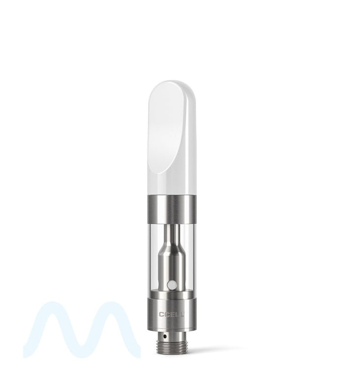 CCELL | Plastic Vape Cartridge with White Plastic Mouthpiece | 0.5mL - Press On - 100 Count Image