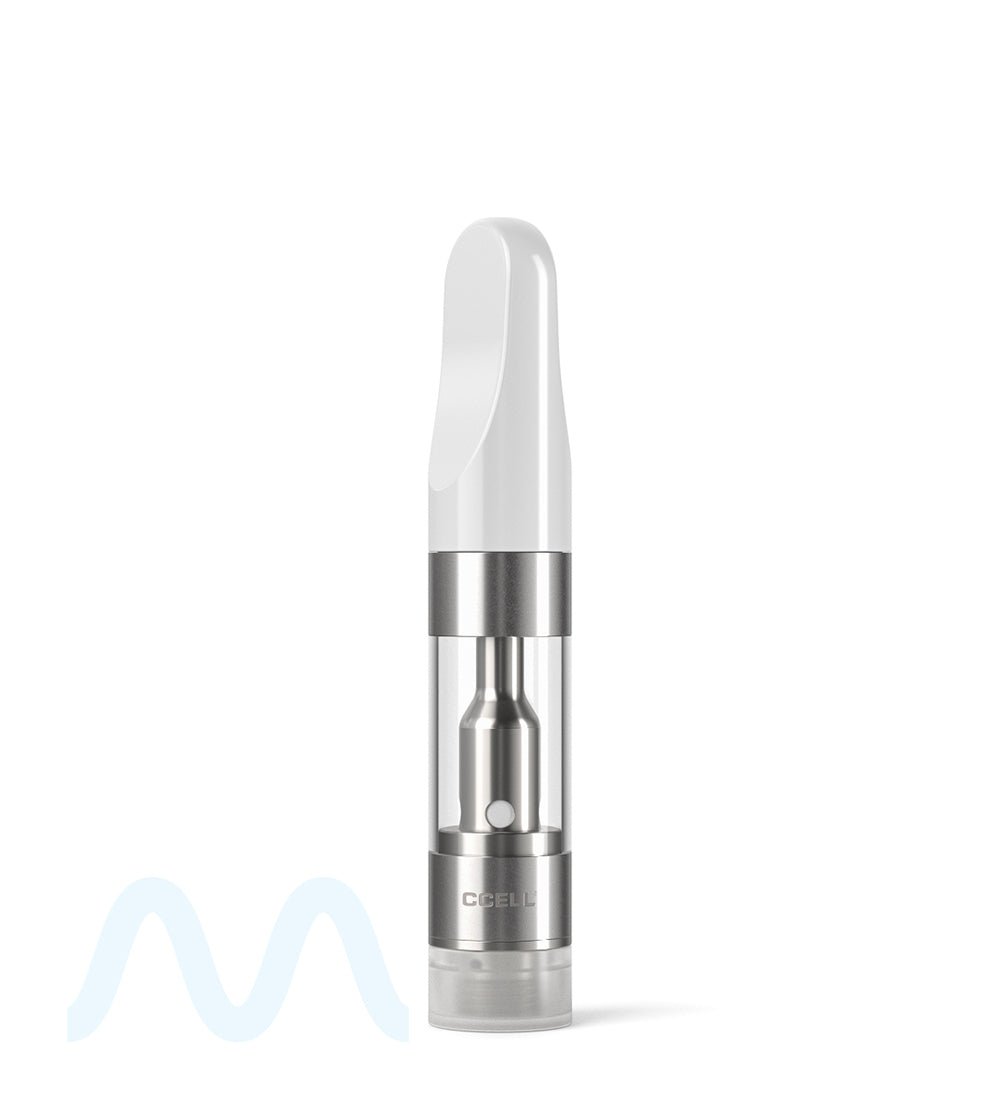 CCELL | Plastic Vape Cartridge with White Plastic Mouthpiece | 0.5mL - Press On - 100 Count - 5