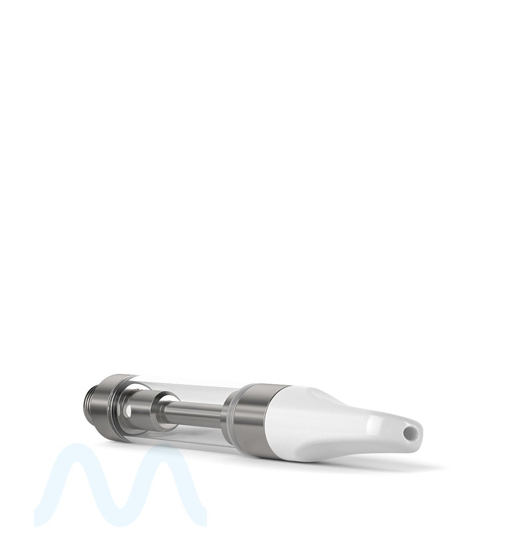 Ceramic Core Glass Vape Cartridge with Flat White Plastic Mouthpiece | 1mL - Press On - 1200 Count - 4